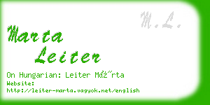 marta leiter business card